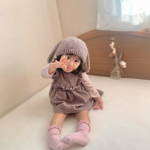 Amazon.co.jp: 赤ちゃん 帽子 うさぎ ベビー 帽子 冬 ぼうし