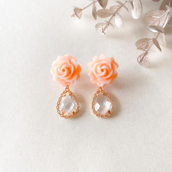 little princess＊ Rose - orange キッズイヤリング キッズネックレス 七五三 キッズドレス 7枚目の画像