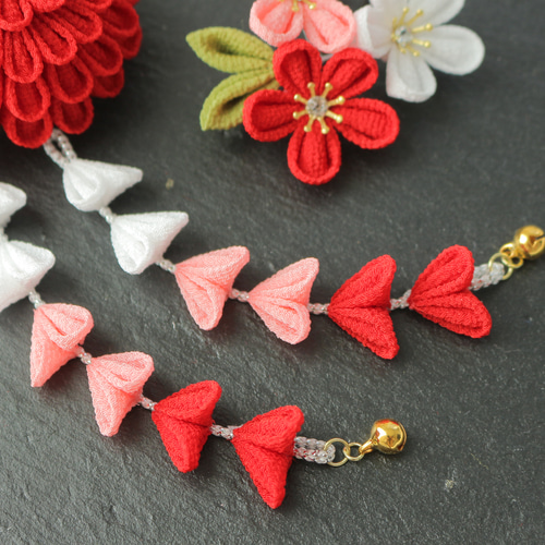 丸菊と梅の髪飾り｠つまみ細工 かんざし 簪 クリップ 小さめ