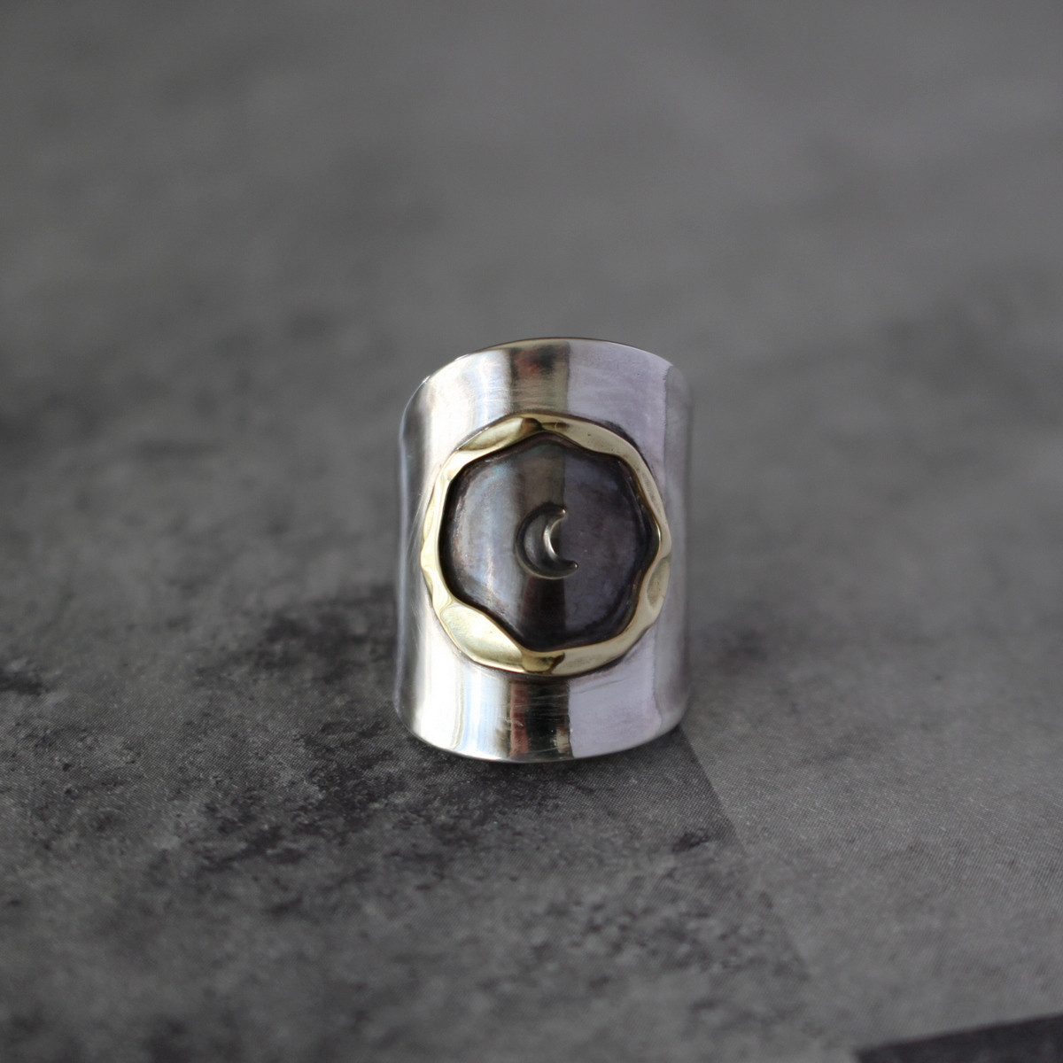 月日は満ちては欠ける月の如く｜カフリング｜シルバー｜スプーンリング｜真鍮｜三日月｜月相｜ファンタジー｜ロリータ｜ゴス