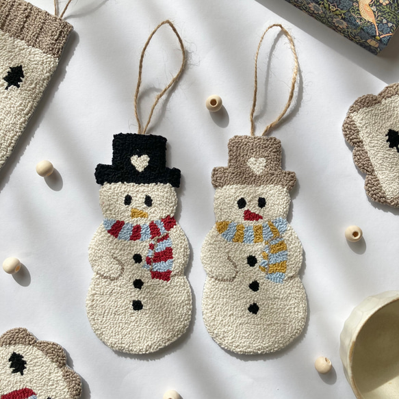 雪だるま コースター 壁掛け インテリア 子供部屋 冬 色違い