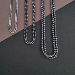 【受注制作】hematite longnecklace / 4ｍｍオールノット 105cm 4枚目の画像