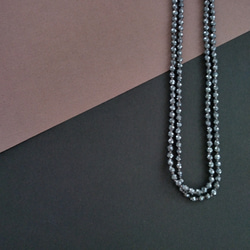 【受注制作】hematite longnecklace / 4ｍｍオールノット 105cm 1枚目の画像