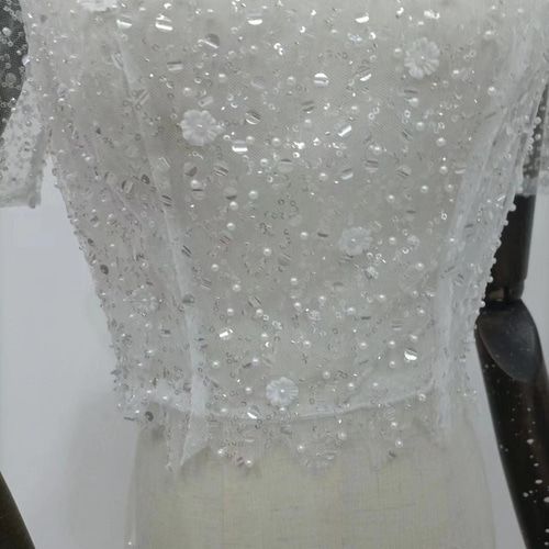 ハンドビジューボレロ クルーネック 抜群のおしゃれ見え フェミニンな  