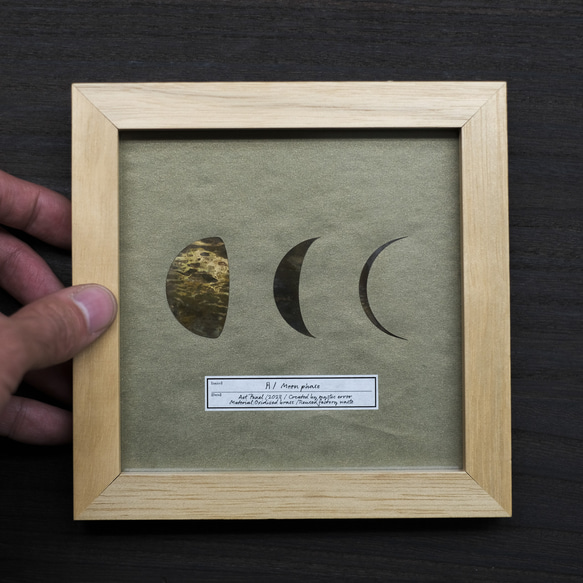 【一点物】アートパネル「月の標本」／金属／アートフレーム／卓上／壁掛け／ウォールアート／#インテリアアート 2枚目の画像
