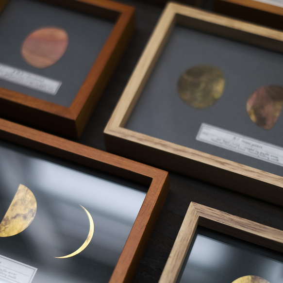 【一点物】アートパネル「月の標本」／一点物／金属／アートフレーム／卓上／#インテリアアート 11枚目の画像