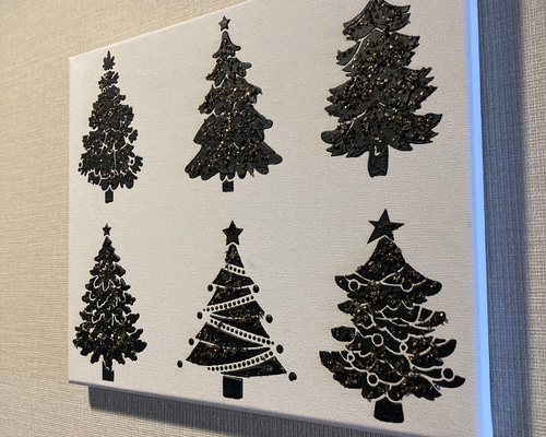 クリスマス 絵画 ボタニカルアート ツリー テクスチャーアート クリスマスツリー クリスマス 絵画 ボタニカルアート ツリー テクスチャーアート