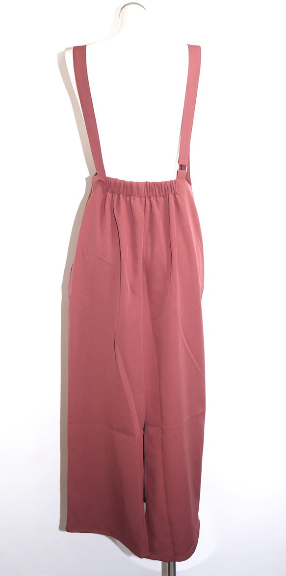 2type Strap Long Jumper Skirt (pink) ロング丈ワンピース レッド 赤 カジュアル 7枚目の画像