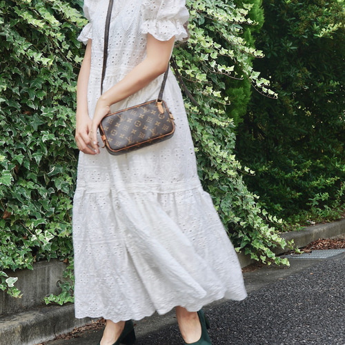 Cutwork Cotton Lace Long Onepiece (white) ロング丈ワンピース
