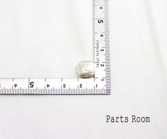 【4件】方形珍珠零件【白色】-mt-4169 第4張的照片