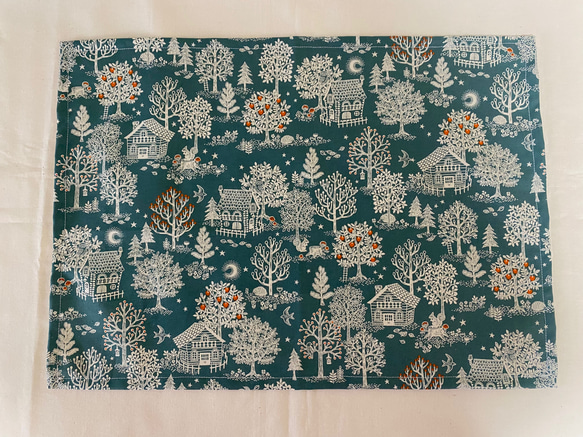 ⭐︎冬のランチョンマット⭐︎♪可愛い森の北欧柄2枚セット⭐︎１枚仕立てで乾きも早い⭐︎ 6枚目の画像