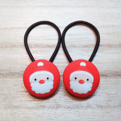 ♢2点セット♢＊キッズ＊クリスマス✧︎*。〈サンタ×2〉のヘアゴム  