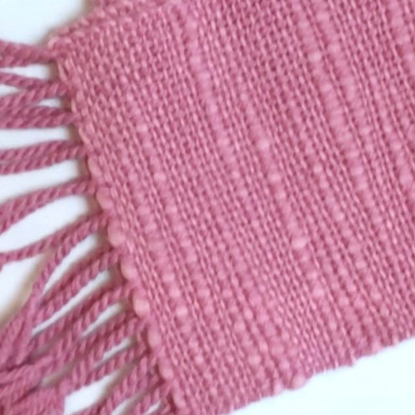 草木染毛糸の手織りマフラー　Ｍ-155 6枚目の画像
