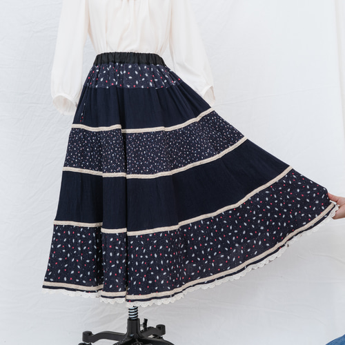 古着リメイク一点ものスカート クリアランスセール}【古着リメイク 一点物】REmake skirt (3-18