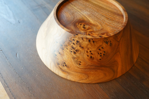 【木　皿　木製　食器 カレー皿】＃128　ニレ　アウトレット価格 7枚目の画像