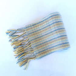 草木染毛糸の手織りマフラー　Ｍ-163 4枚目の画像