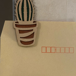Cactus Magnet レーザーカット磁石　サボテン磁石　マグネット　木製磁石　ウッドマグネット 3枚目の画像