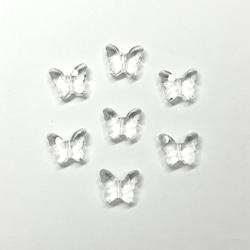 【約22mm 10個】 キラキラ蝶のアクリルビーズ クリア 透明 竪穴貫通 多面カット 1枚目の画像