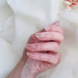 ネイルチップ　付け爪　ブライダルネイル　ブライダル　結婚式　ウェディング　シンプル　マグネットフレンチ 8枚目の画像