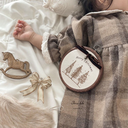 ✽Christmas✽ embroidery plate　 クリスマス　クリスマスグッズ　オーナメント　 2枚目の画像