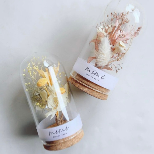 ガラスインテリアドーム プリザーブドフラワー mimi.0115 通販