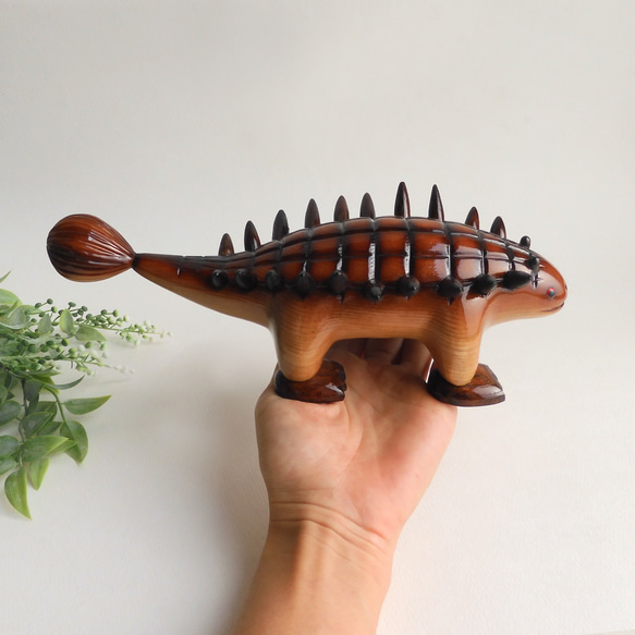 アンキロサウルス （木・恐竜・置物）Ankylosaurus / Dinosaur / wood / animal 6枚目の画像