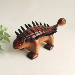 アンキロサウルス （木・恐竜・置物）Ankylosaurus / Dinosaur / wood / animal 2枚目の画像