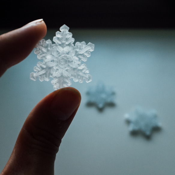 【特集掲載】雪、ついてるよ no.13　雪の結晶　ピンブローチ　樹枝結晶《2月末まで》 1枚目の画像