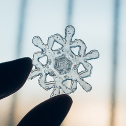 雪、ついてるよ no.14　雪の結晶　ピンブローチ　樹枝結晶《2月末まで》 4枚目の画像