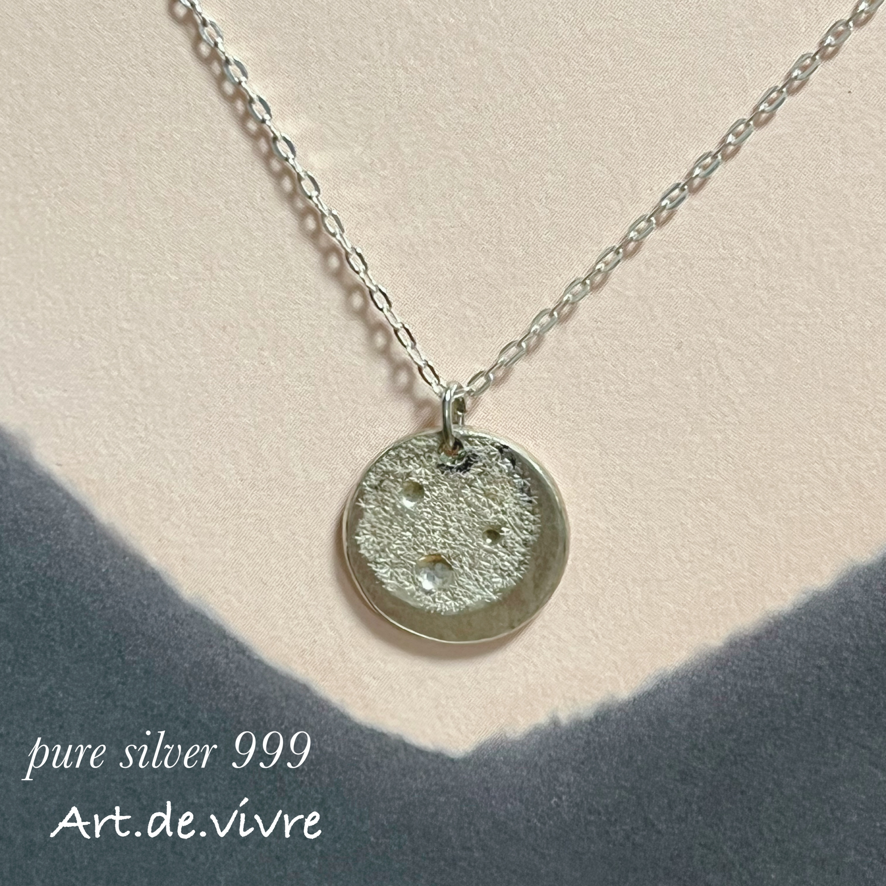 【再販】「純銀」 月のクレーター コインネックレス