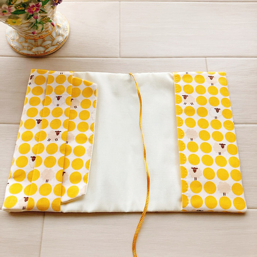 彼方 黄色 文庫本サイズ ブックカバー ハンドメイド