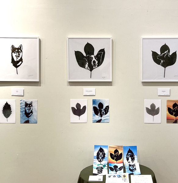 【オーダー】葉っぱの切り絵／大好きなペット（額付） 葉っぱ