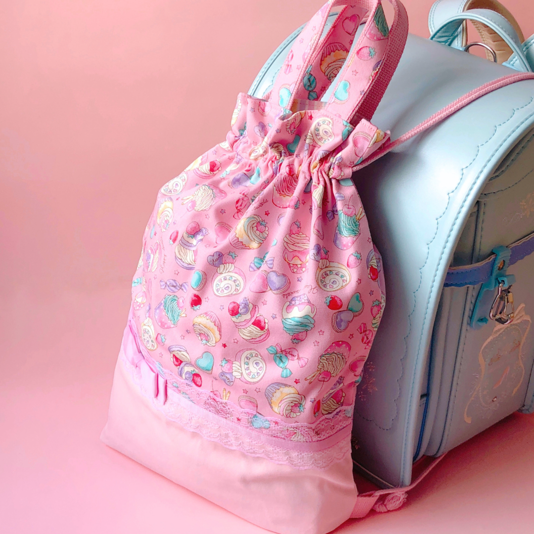 ちゃんまる☆女の子に大人気のリボン柄☆巾着袋 入園 入学 洗い替え 入学 洗い替え ちゃんまる☆女の子に大人気のリボン柄☆巾着袋 入園