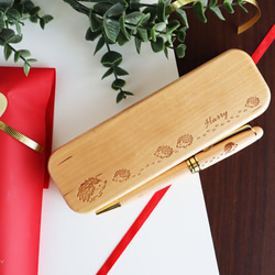 ★ 刺蝟哈利和兒童木製原子筆和筆盒（楓木）刻名字免費包裝聖誕工作禮物 第1張的照片