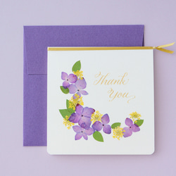 押し花とカリグラフィーのサンキューカード【Thank You】　本物のお花のお礼状　気持ちを伝えるメッセージカード 4枚目の画像