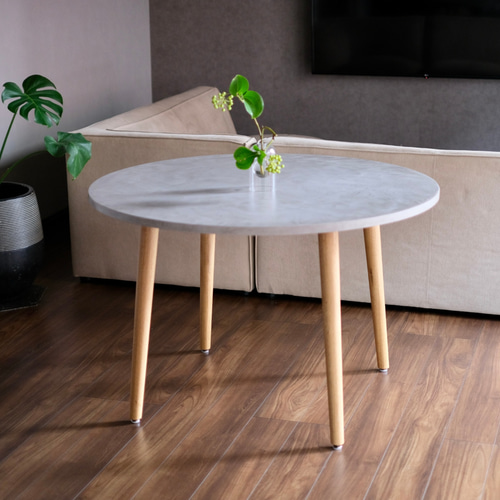 ラウンドテーブル/モールテックス/ウッドレッグ ダイニングテーブル