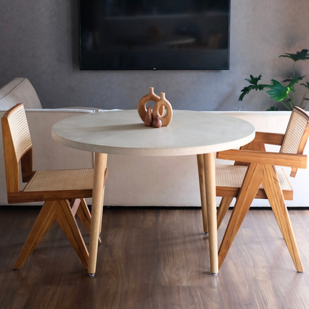 ラウンドテーブル/モールテックス/ウッドレッグ ダイニングテーブル