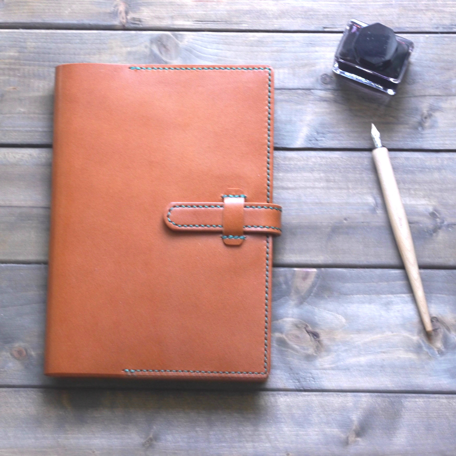 栃木レザーの手帳カバー（ブラウン）A5サイズ