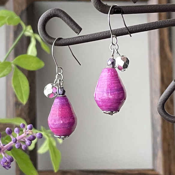 No.1385-B　ジグソーパズル☆ピアス・イヤリング(パープル) No.1385-B ジグソーパズル☆ピアス・イヤリング(パープル)