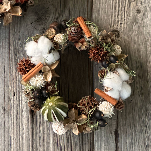 natural christmas wreath ドライフラワー 木の実 リース