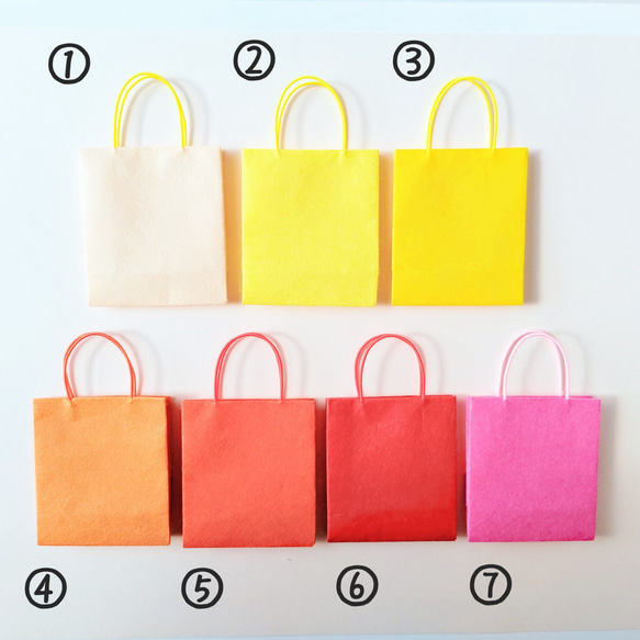 和紙のミニ紙袋 暖色系 選べる３枚セット メッセージタグ付き 9枚目の画像