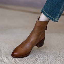 脚をキレイに魅せるフォルムショートブーツ。痛くない 滑らない 3e おでかけ 普段使い 外反拇趾 甲高 幅広 痛くない 5枚目の画像