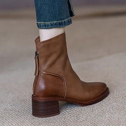 脚をキレイに魅せるフォルムショートブーツ。痛くない 滑らない 3e おでかけ 普段使い 外反拇趾 甲高 幅広 痛くない 3枚目の画像