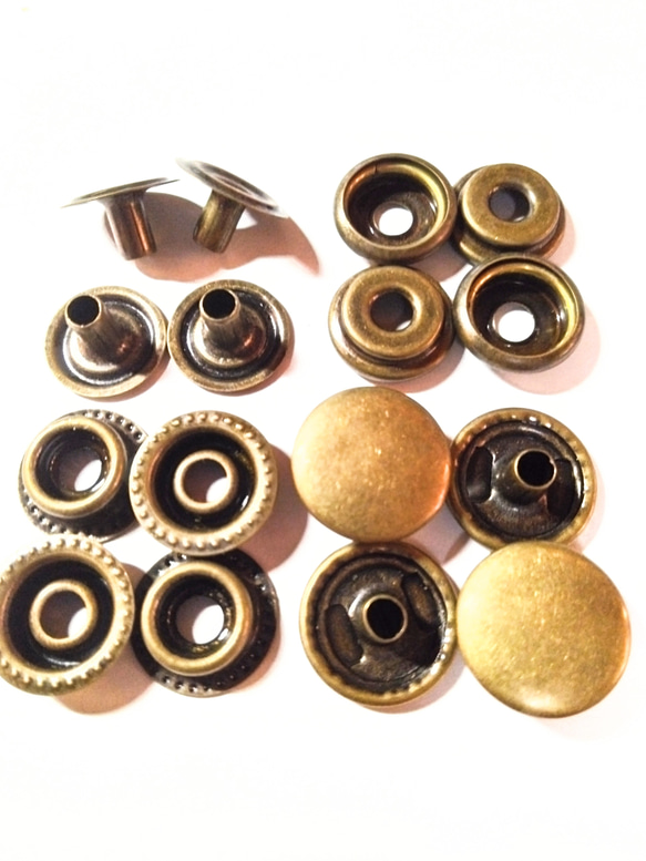 真鍮製 レザークラフト ハンドメイド ドットボタン ジャンパーホック