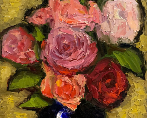 油彩画 Sweet Roses 絵画 Sachi Yoshimoto Art 通販 16775841｜Creema