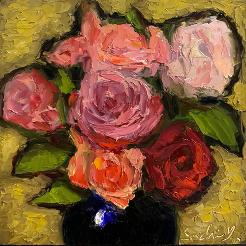 油彩画 Sweet Roses 絵画 Sachi Yoshimoto Art 通販 16775841