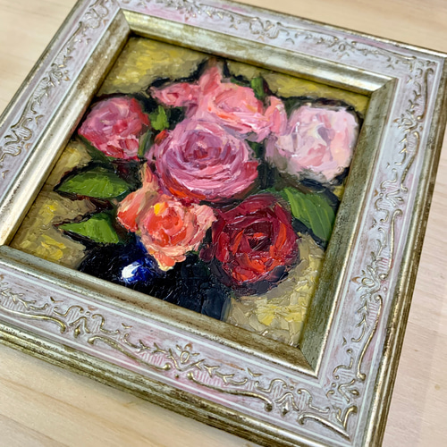 薔薇　油彩画 楽天市場】肉筆油彩画 薔薇 F6号 美術品 レプリカ : 光ネット