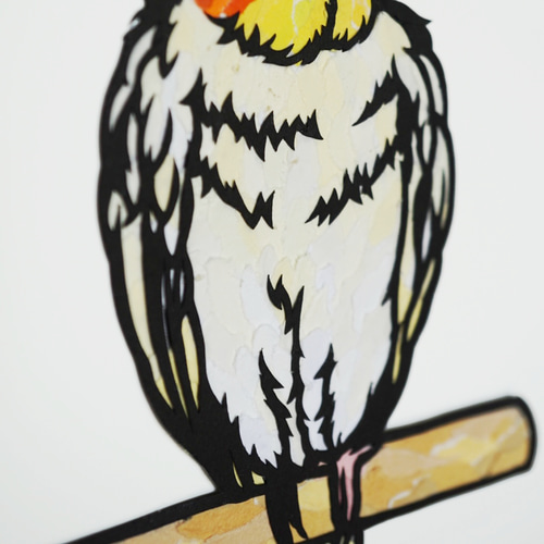 受注生産【切り絵×ちぎり絵】okame-inko -ｵｶﾒｲﾝｺ×ﾄﾏﾘｷﾞ- 原画