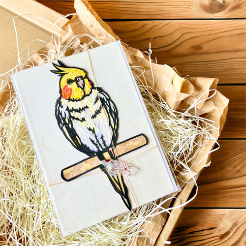 オカメインコ【ちぎり絵】 切り絵×ちぎり絵】okame-inko -ｵｶﾒｲﾝｺ×ﾄﾏﾘｷﾞ- 原画アート