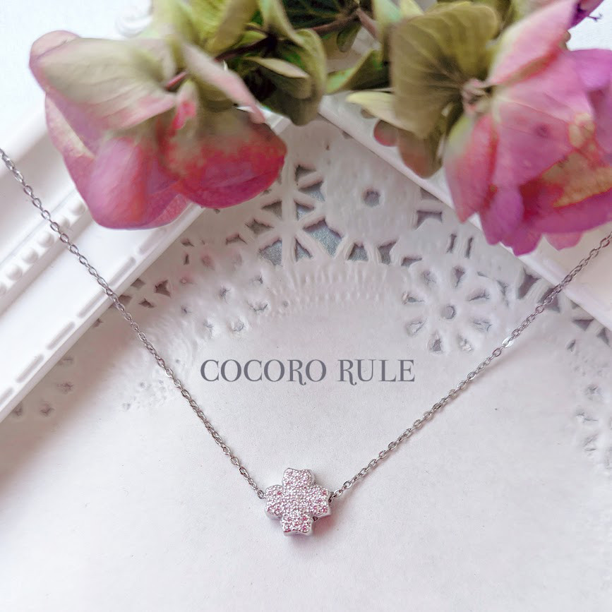 「Creema限定」「淡水パール❥アクアマリン」Silver四つ葉のブレスレット ・ネックレス